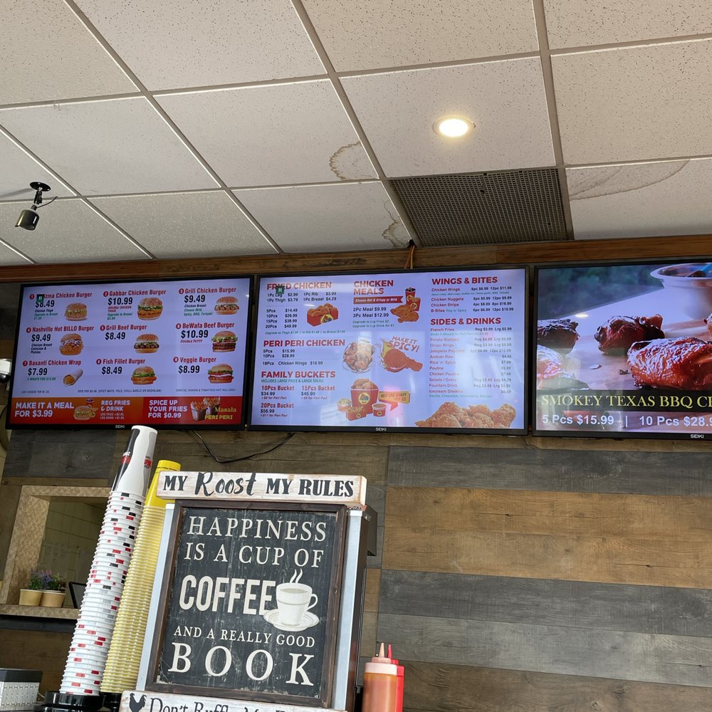 menus on the wall of the restaurant