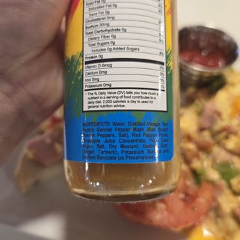 Toasted Gastrobrunch - Hot sauce on the table was actually hot with Scotch Bonnet Peppers. - Breakfast & Brunch Near Me - Las Vegas, Nevada
