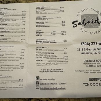 Sabaidee Restaurant - May 2025 menu - Thai Near Me - Amarillo, Texas Sabaidee Restaurant - May 2025 menu - Thai Near Me - Amarillo, Texas