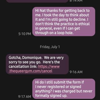 The Queer Gym - On the 30th I declined again to sign up and was charged anyways. On the 1st they lie and say I'll be refunded. - Trainers Near Me - Oakland, California The Queer Gym - On the 30th I declined again to sign up and was charged anyways. On the 1st they lie and say I'll be refunded. - Trainers Near Me - Oakland, California