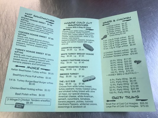 Menu photo 2 J&E Steak Hoagies sweets Calumet City, IL Menu photo 2 J&E Steak Hoagies sweets Calumet City, IL