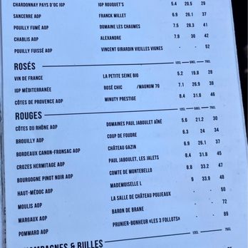 Les Arts et Métiers - Wine Menu - Brasseries Near Me - Paris, 75