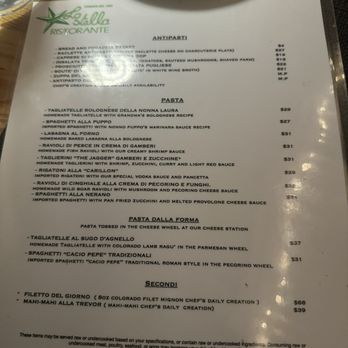 Lo Stella Ristorante - Menu - Italian Near Me - Denver, Colorado Lo Stella Ristorante - Menu - Italian Near Me - Denver, Colorado