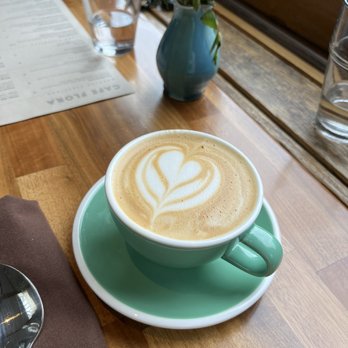 Cafe Flora - Cappuccino with Oatmilk - Vegetarian Near Me - Seattle, Washington