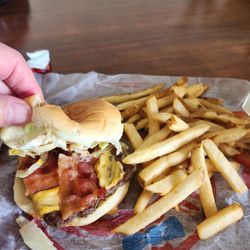 Wendy's - My Jr Bacon Cheeseburger and fries.