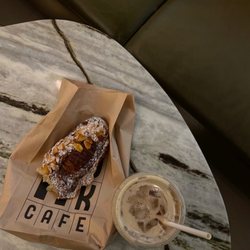 A-OK - Almond croissant and Vanilla Latte with Oatmilk