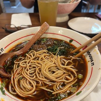 Noodle St - Spicy Beef Noodle, Passion Fruit Green Tea  Sooo good - Noodles Near Me - Monrovia, California