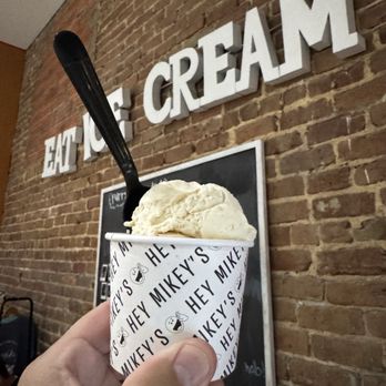 Hey Mikey's Ice Cream - Double Scoop of Salted Carmel and Nutter Butter. - Ice Cream & Frozen Yogurt Near Me - Galveston, Texas Hey Mikey's Ice Cream - Double Scoop of Salted Carmel and Nutter Butter. - Ice Cream & Frozen Yogurt Near Me - Galveston, Texas