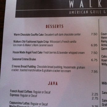 Walkers - Dessert menu - New American Near Me - Billings, Montana Walkers - Dessert menu - New American Near Me - Billings, Montana