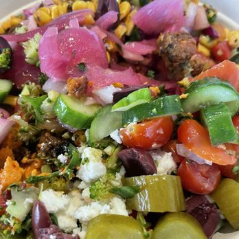 CAVA - Bowl with chicken & all the veggies - Mediterranean Near Me - Arvada, Colorado