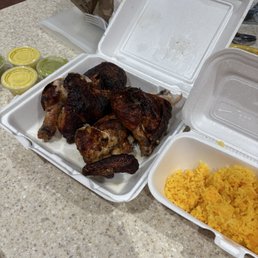Whole chicken and yellow rice