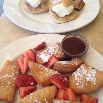 Cafe Jolie - Crab cake eggs benedict and half order of beignets. Delish! - Breakfast & Brunch Near Me - Alameda, California