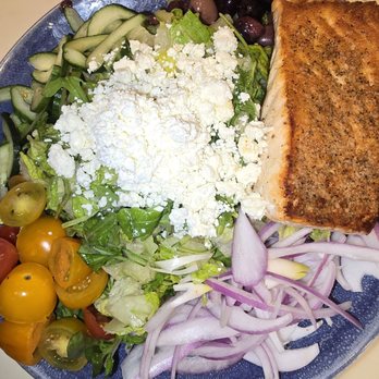 Serrano Vista Café - Greek salad with Salmon - Bars Near Me - Las Vegas, Nevada Serrano Vista Café - Greek salad with Salmon - Bars Near Me - Las Vegas, Nevada