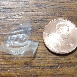 Piece of plastic found in a Spain burger. Piece of plastic found in a Spain burger.