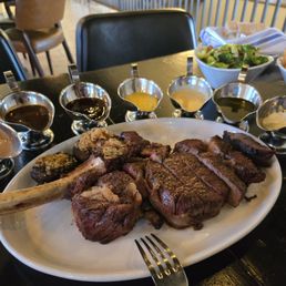 Tomahawk with the sauces Tomahawk with the sauces