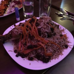 Saba Restaurant - GIANT lamb shank! With carrots and raisins, yum!