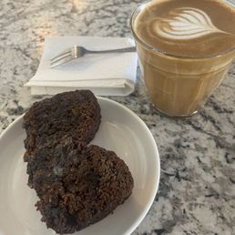 Cortado and banana bread