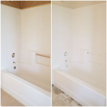 West Coast Reglaze - The before pic is on the left. - Refinishing Services Near Me - Perris, California