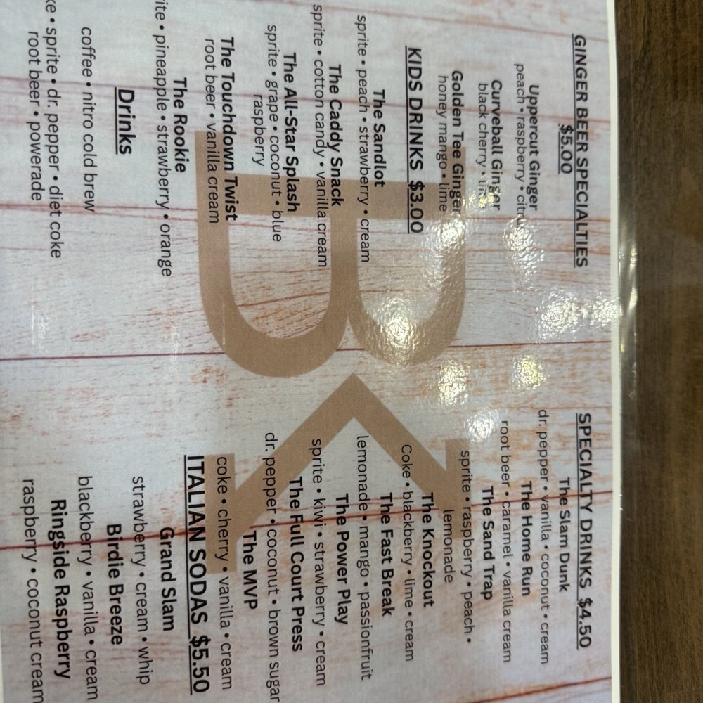 Drink menu Drink menu