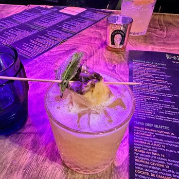 Prickly Pear Tacos Tequila and Tapas - Pineapple Basil Margarita - tasty and STRONG - Tacos Near Me - Atlanta, Georgia