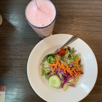 Noon Mirch - Side salad and strawberry lissi with sugar - Indian Near Me - Webster, Texas Noon Mirch - Side salad and strawberry lissi with sugar - Indian Near Me - Webster, Texas