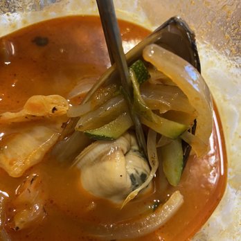 Hyang Mi Dumpling House - Spicy seafood noodle soup. Their squid is melting in my mouth, and delicious mussel is awesome. - Korean Near Me - Lynnwood, Washington