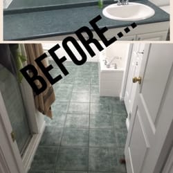 Interior Renovations - Our ugly green bathroom before