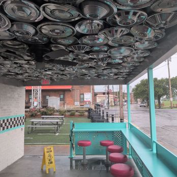 Sugar Shack By The Tracks - Their ceiling is covered with hubcaps, along with old time music playing. - Ice Cream & Frozen Yogurt Near Me - Lockland, Ohio Sugar Shack By The Tracks - Their ceiling is covered with hubcaps, along with old time music playing. - Ice Cream & Frozen Yogurt Near Me - Lockland, Ohio