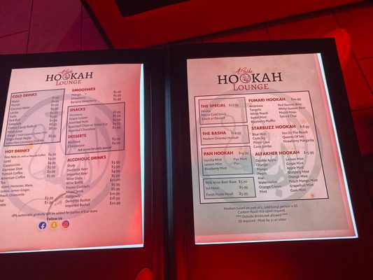 Menu photo 1 Al Basha Hookah Lounge Orlando, FL Menu photo 1 Al Basha Hookah Lounge Orlando, FL
