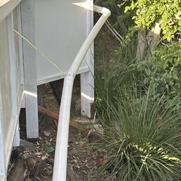Connecting rain gutter to drainage system.