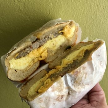 Maple Leaf Donuts - Sausage egg & cheese bagel - Donuts Near Me - Fremont, California Maple Leaf Donuts - Sausage egg & cheese bagel - Donuts Near Me - Fremont, California