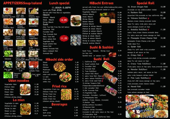 Menu photo 1 Wu Hibachi Express Fort Pierce, FL
