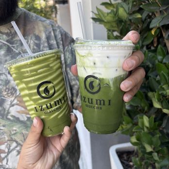 Izumi Matcha - Crème brûlée matcha swirl (left) Matcha with cheese mousse (right) - Coffee & Tea Near Me - San Mateo, California Izumi Matcha - Crème brûlée matcha swirl (left) Matcha with cheese mousse (right) - Coffee & Tea Near Me - San Mateo, California