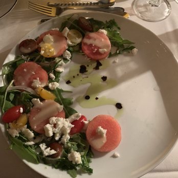 Six Tables a Restaurant - Baby arugula, watermelons and Israeli feta salad - New American Near Me - Boca Raton, Florida