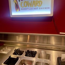 Crimson Coward - Utensils next to drinks in the back