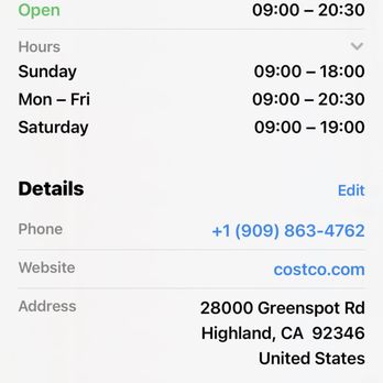 Costco Wholesale - Costco opening time. - Wholesale Stores Near Me - Highland, California
