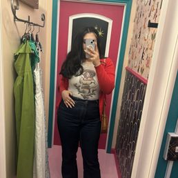 Each fitting room has a unique theme.