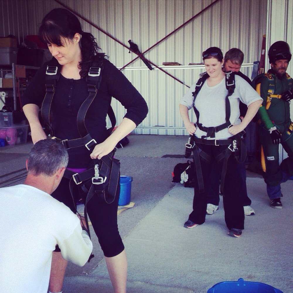 Air Indiana Skydiving Center - My sister and I suiting up! - Skydiving Near Me - Logansport, Indiana Air Indiana Skydiving Center - My sister and I suiting up! - Skydiving Near Me - Logansport, Indiana