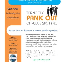 Public Speak Easy's Toastmaster Club - See what it's all about at our Open House on 6/24