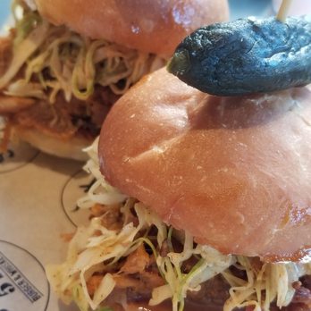 Stack 571 Burger & Whiskey Bar - Happy Hour pulled pork sliders - wonderful - Burgers Near Me - Bothell, Washington Stack 571 Burger & Whiskey Bar - Happy Hour pulled pork sliders - wonderful - Burgers Near Me - Bothell, Washington
