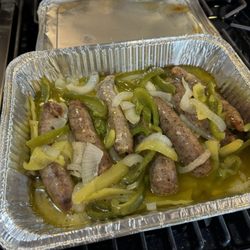 DeFelice Bros Pizza - DeFelice Bros Pizza Weirton catering.  1/2 Pan of Italian Sausage and its peppers and onions.