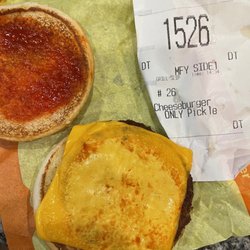 McDonald's - No sauce we said because of child's allergy to tomatoes but yet they put ketchup on there. We asked for pickles only