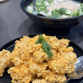Long’s Noodle - Crispy rice with salted egg sauce - Dim Sum Near Me - Richmond, British Columbia