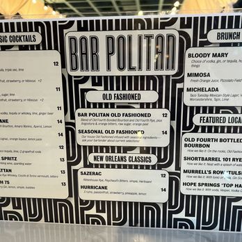 Politan Row - Bar Politan menu - Venues & Event Spaces Near Me - Dunwoody, Georgia