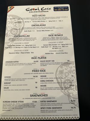 Menu photo 1 Seoul Casa Anchorage, AK