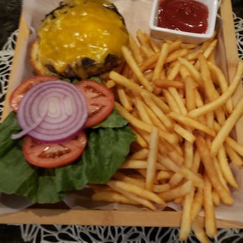 Kol Steakhouse - Signature cheeseburger and side of fries - Steakhouses Near Me - Carbondale, Pennsylvania