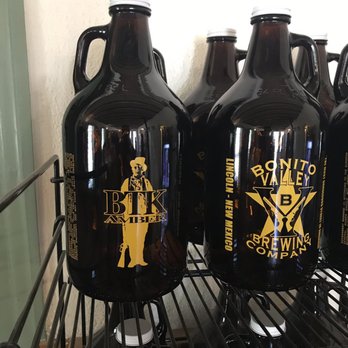 Bonito Valley Brewing - Billy the Kid growlers! (To buy + fill is $25. To refill $15. I mean seriously) - Wine Bars Near Me - Lincoln, New Mexico