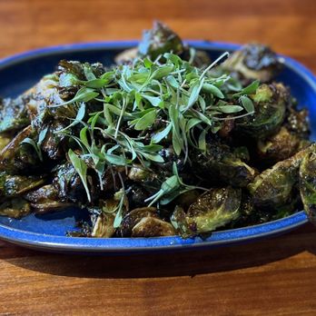 Schooners Monterey - Crispy Brussel Sprouts, Blueberries, Pecans - Seafood Near Me - Monterey, California Schooners Monterey - Crispy Brussel Sprouts, Blueberries, Pecans - Seafood Near Me - Monterey, California