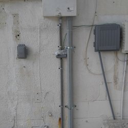 McGhee Electric - New Meter Box and Conduit placed old metal rusted out, with grounding rods, pulse 20amp receptacle installed.