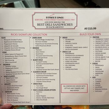 Rick's Dessert Diner - Extensive sandwich list. - Desserts Near Me - Sacramento, California Rick's Dessert Diner - Extensive sandwich list. - Desserts Near Me - Sacramento, California